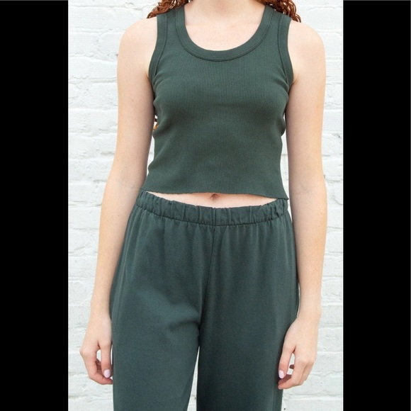 Brandy Melville Tops Brandy Melville Green Connor Tank Top Poshmark